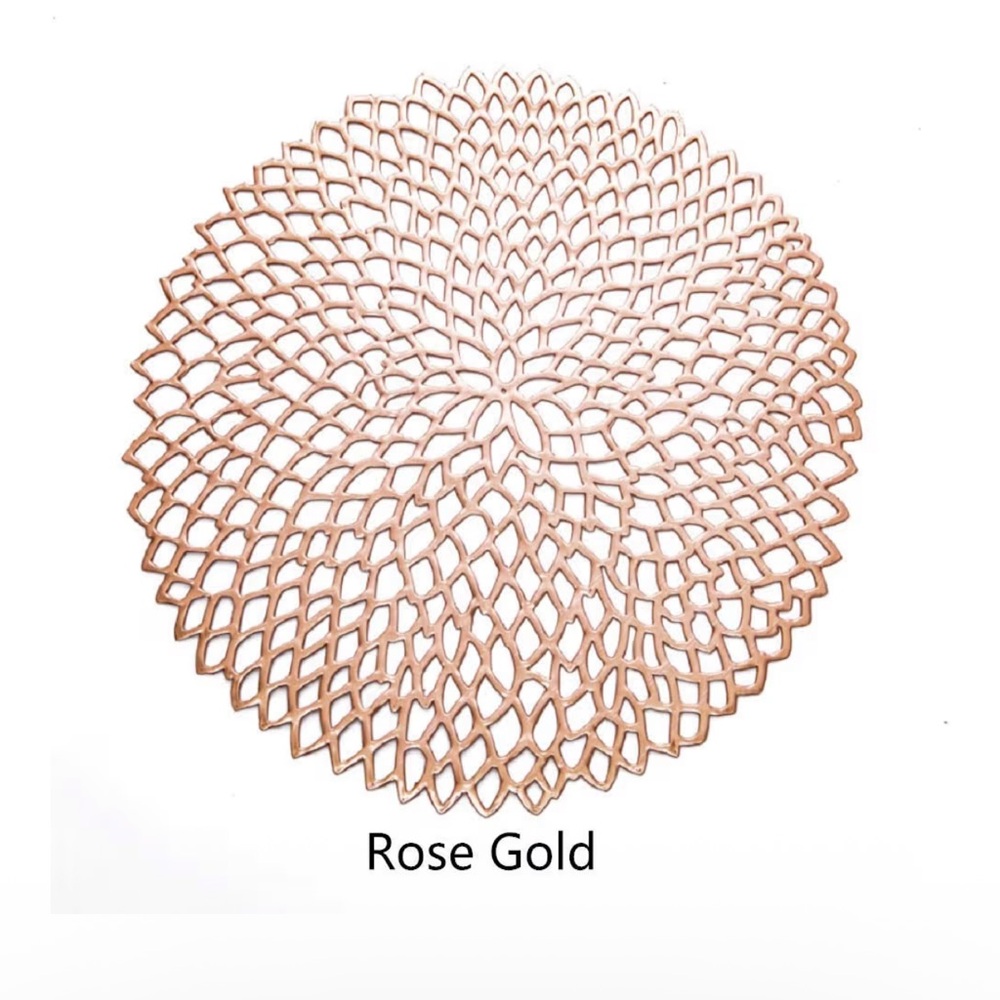 Rose Gold Decorative Placemat set of 10, 15”x15”
